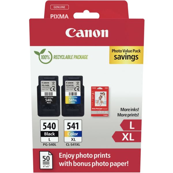 Canon 540L/541XL lot 2 cartouches encre noir & couleurs hte capa authentique PG540BKL /CL541CMJ XL — Consommables…