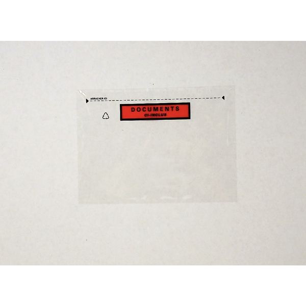 Boite de 100 pochettes adhésives "documents ci-inclus" 162x1, N.C — COURRIER ET EXPEDITION