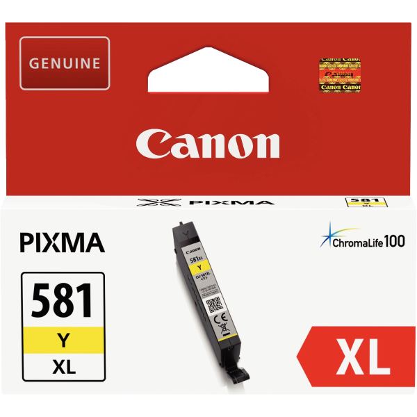 Canon 581XL cartouche jet d'encre jaune haute capacité authentique (CLI581XLY) — Consommables pour imprimantes jet d'encr