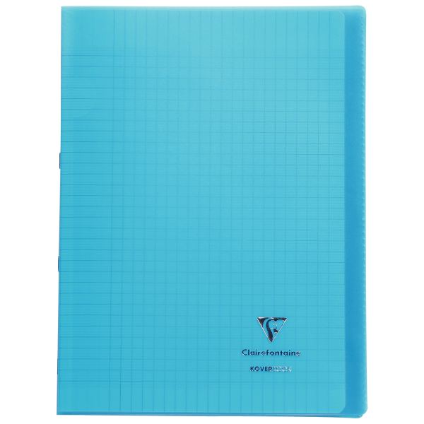 Piqûre 96 pages KOVERBOOK, format A4, seyès 90g, couverture polypropylène bleu — Non classé
