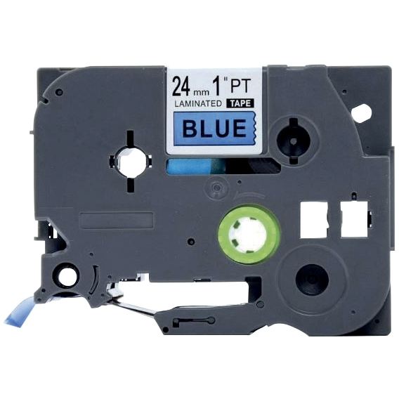 Recharge Brother TZE noir sur bleu 24 mm x 8 m compatible, N.C — BUREAUTIQUE