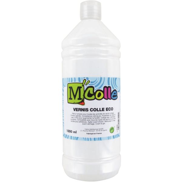Flacon 1L de vernis colle économique M'Colle, M.COLLE — Petit matériel bureau et école