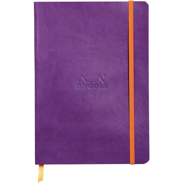 Carnet 160 pages RHODIARAMA format A5, ligné, couverture souple en simili cuir, violet — Carnets de notes & cahiers