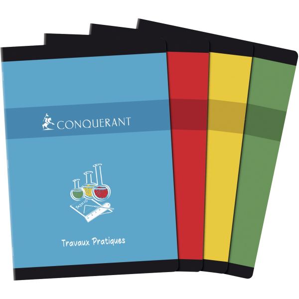 Cahier travaux pratiques CONQUERANT, piqûre 48 pages seyès/u, CONQUERANT SEPT — CAHIERS ET DERIVES DE PAPIER