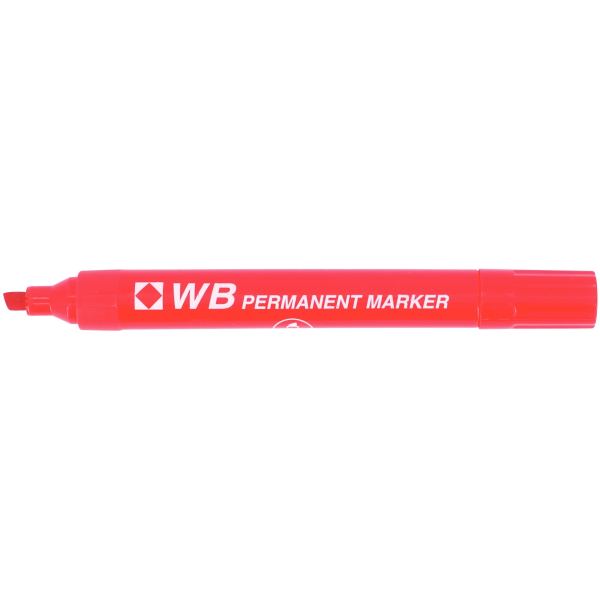 Marqueur permanent WB pointe biseautée rouge — Écrire et corriger