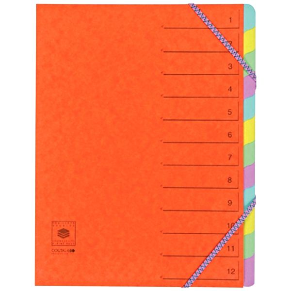 EXACOMPTA Trieur Harmonika, carton, 12 compartiments,assorti — Chemises & trieurs