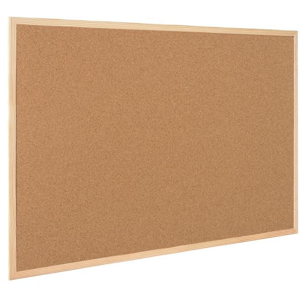 Bi-Office Tableau en liège avec cadre en bois, 900 x 600 mm — Tableaux d'affichage