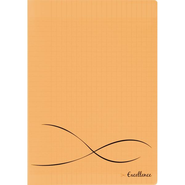 Piqûre 48 pages EXCELLENCE, format 24x32 cm, seyès, couverture polypropylène orange — CAHIERS ET DERIVES DE PAPIER