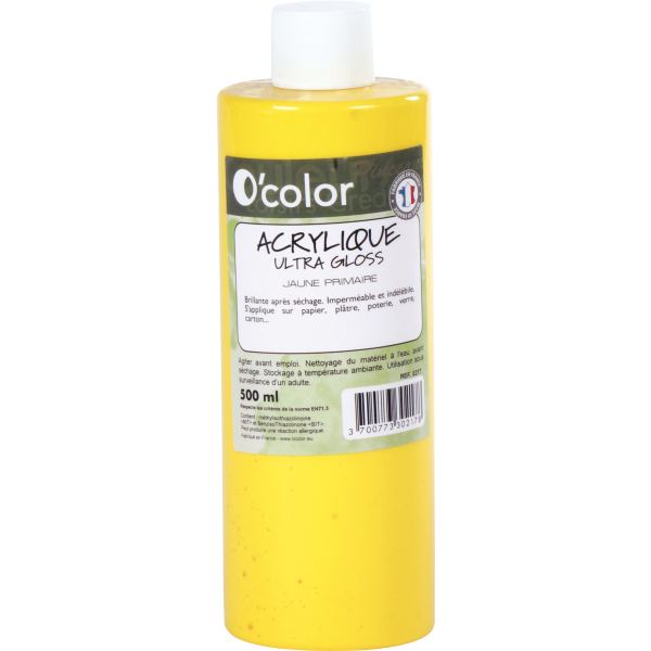 Flacon 500ml de peinture acrylique O'COLOR, jaune — Non classé