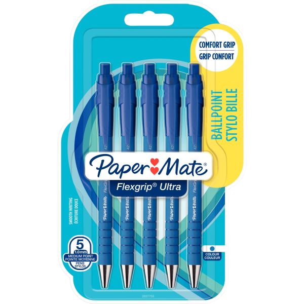 Blister de 5 stylos Flexgrip Ultra bleus — Écrire et corriger