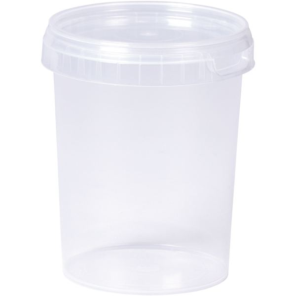 Lot de 10 pots vides 500 ml avec couvercle, N.C — DESSIN SCOLAIRE ET PROFESSIONNEL