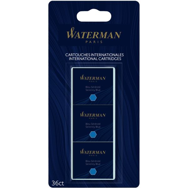 Blister de 36 cartouches courtes Waterman bleues, N.C — Écrire et corriger
