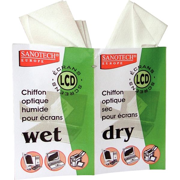 Sachet de 24 lingettes nettoyantes écran, SANOTECH — INFORMATIQUE
