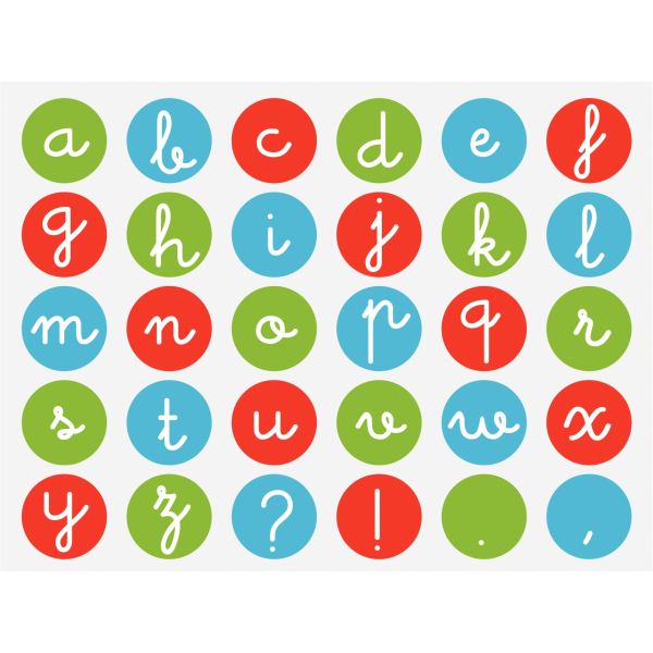 Rouleau de 900 gommettes alphabet en minuscule, APLI kids — TRAVAUX MANUELS