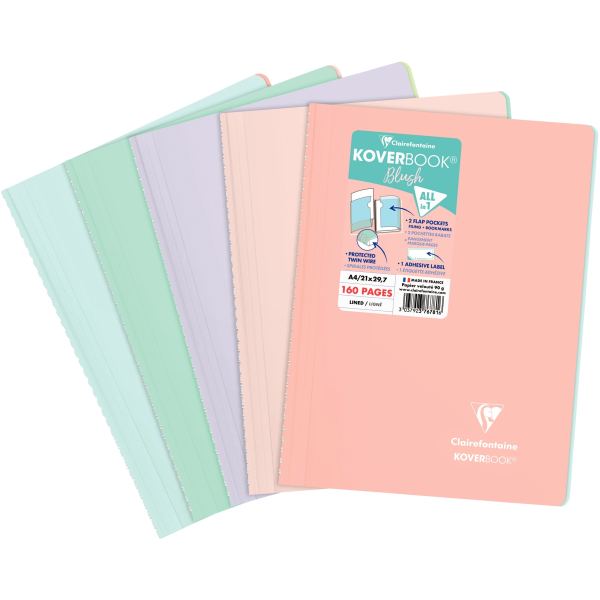 Cahier à reliure intégrale 160 pages KOVERBOOK BLUSH, format — CAHIERS ET DERIVES DE PAPIER