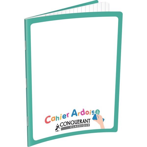Cahier Pique Conquerant Ardoise Recto Blanc Verso Grands Carreaux Couv Carte Pelliculee Lavable 170x220 mm 48p 90g —…