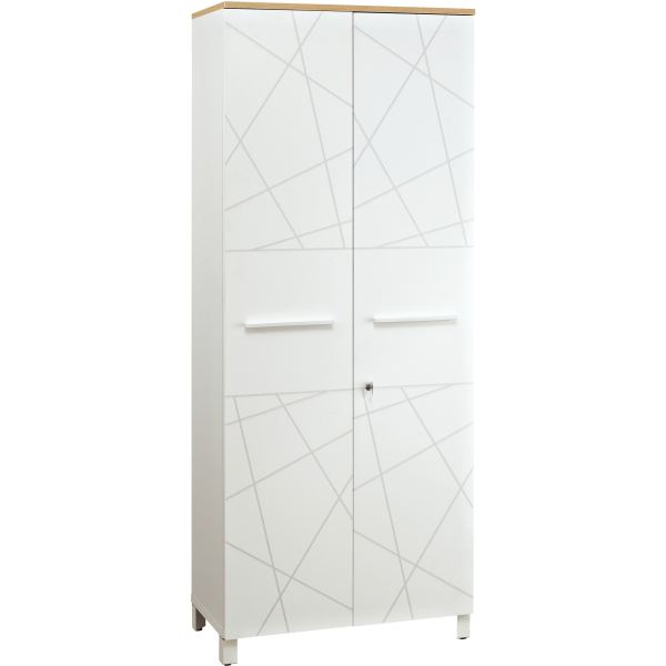 Armoire 2 portes Sunday L80 xH192 xP42 cm blanc graphic, N.C — MOBILIER