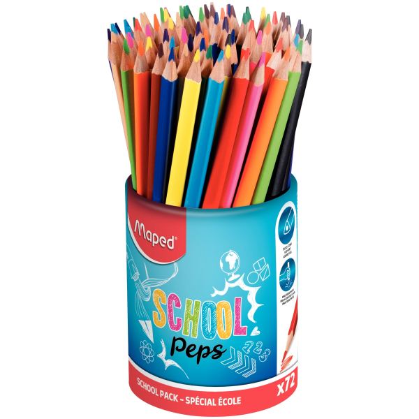 Pot de 72 crayons de couleur Schoolpeps, N.C — DESSIN SCOLAIRE ET PROFESSIONNEL