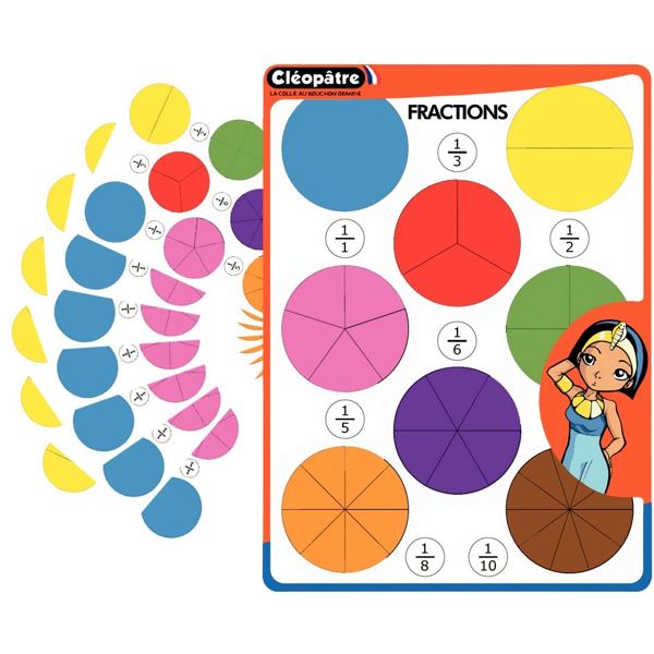 Pochette de 702 gommettes fractions, N.C — TRAVAUX MANUELS