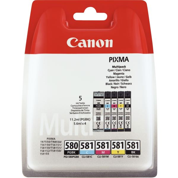 CANON PGI-580/CLI-581 Ink Cartridge BK/CMYK — Consommables pour imprimantes jet d'encr