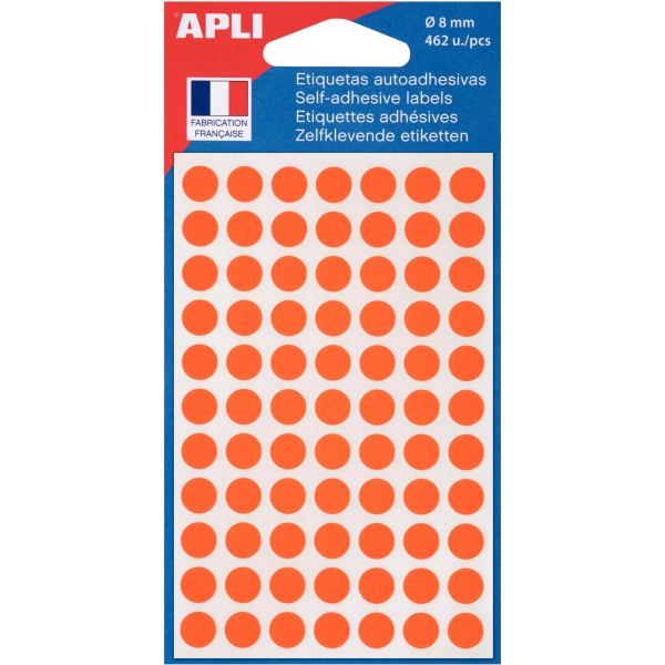 APLI Pastille de signalisation, diamètre: 8 mm, orange — Marquages & identifications