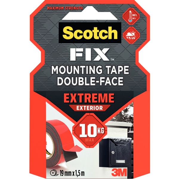 Rouleau adhésif Scotch fixation double face extra fort 19 mmx — Petit matériel bureau et école