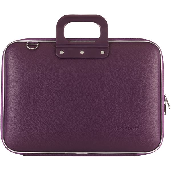 Sacoche classic bombata vinyle 15" prune, N.C — BAGAGERIE