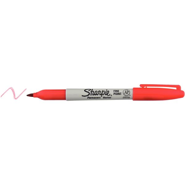 Marqueur Sharpie Permanent Pointe Ogive Fine 0.9mm Sèche Rapidement Coloris Rouge — Écrire et corriger