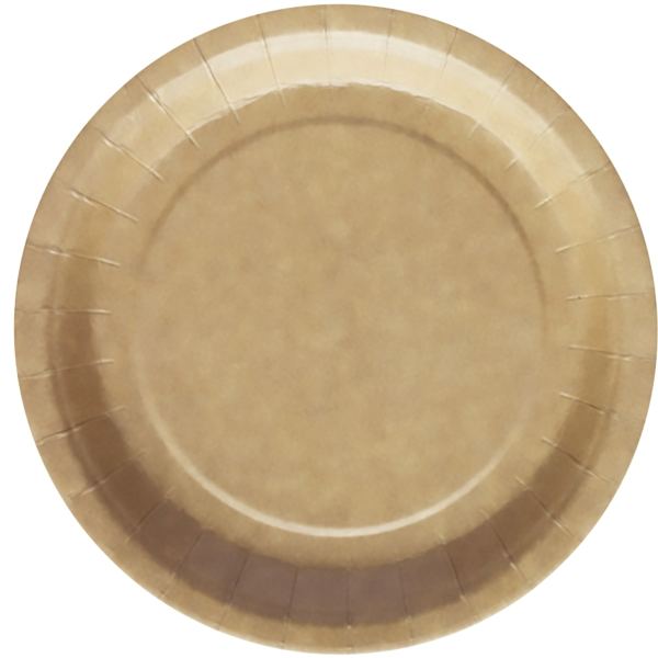 Paquet de 50 assiettes en carton diamètre 22 cm kraft, N.C — SERVICES GENERAUX