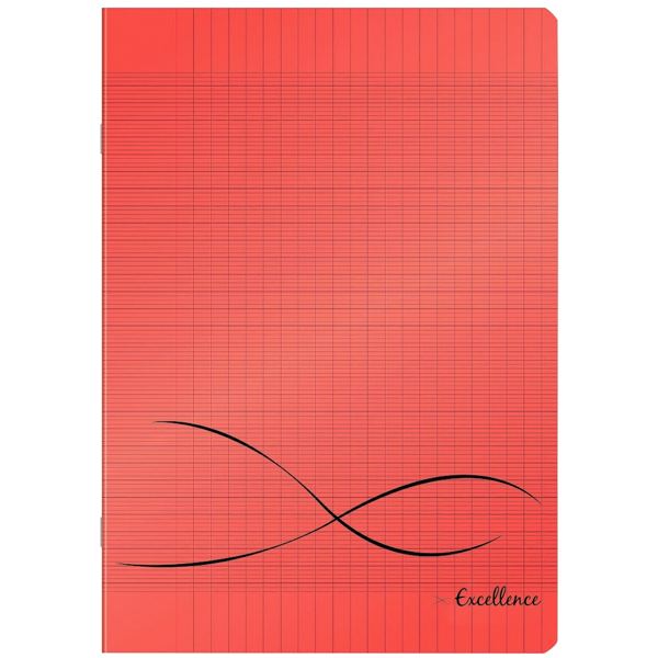 Piqûre 96 pages EXCELLENCE, format 24x32 cm, seyès, couverture polypropylène rouge — Non classé