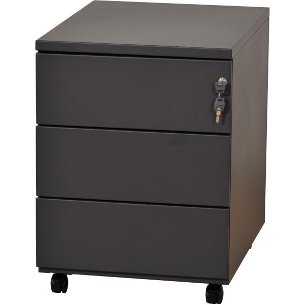 Caisson mobile professionnel en métal 3 tiroirs Anthracite, N.C — MOBILIER