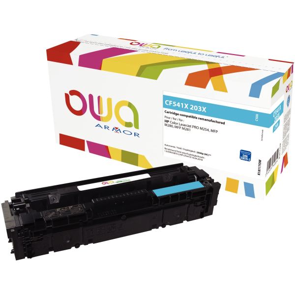 OWA cartouche laser cyan haute capacité remanufacturée compatible HP 203X (CF541X) — Consommables informatiques