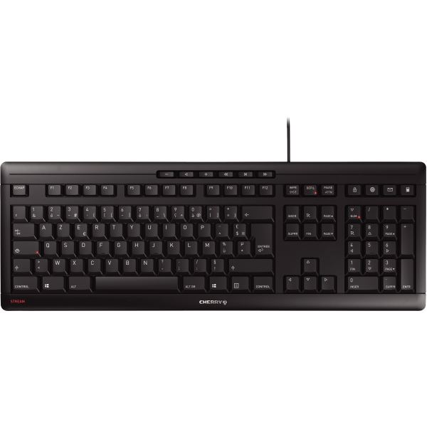 Clavier filaire Cherry Stream couleur noir, N.C — INFORMATIQUE