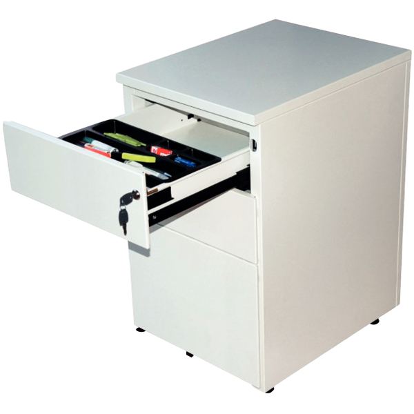 Caisson hauteur bureau professionnel P60 cm en métal 3 tiroi, N.C — MOBILIER