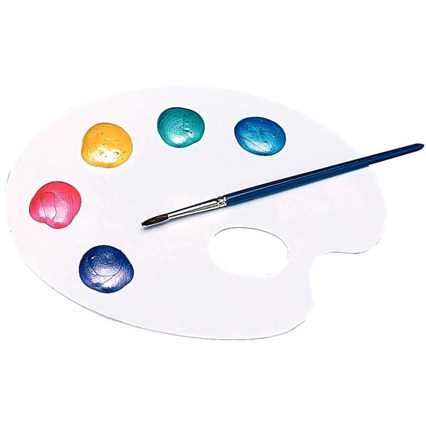 Palette en plastique forme ovale 1 trou, N.C — DESSIN SCOLAIRE ET PROFESSIONNEL
