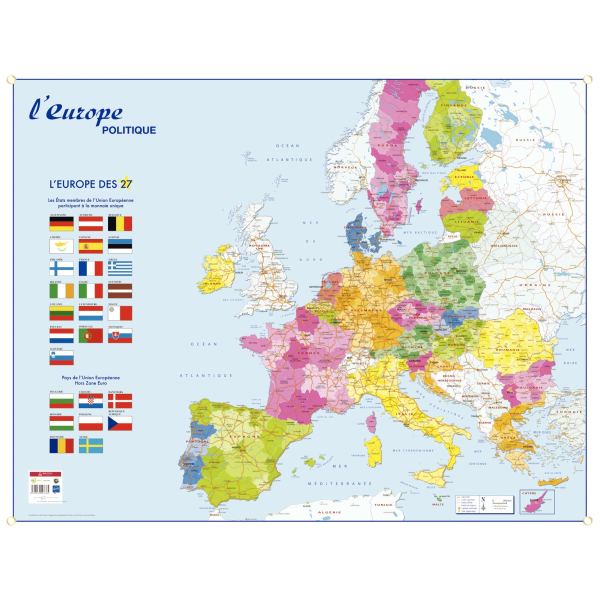 Carte souple recto verso l'Europe & le monde politique, N.C — EQUIPEMENT CLASSE ET BUREAU