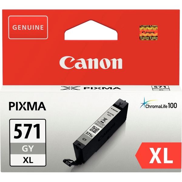 Canon 571 XL cartouche jet d'encre gris authentique (CLI571GY XL) — Consommables pour imprimantes jet d'encr