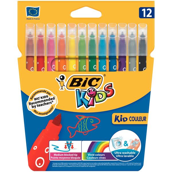 Lot de 12 pochettes de 12 feutres Kid Couleur dont 2 gratuit, N.C — DESSIN SCOLAIRE ET PROFESSIONNEL