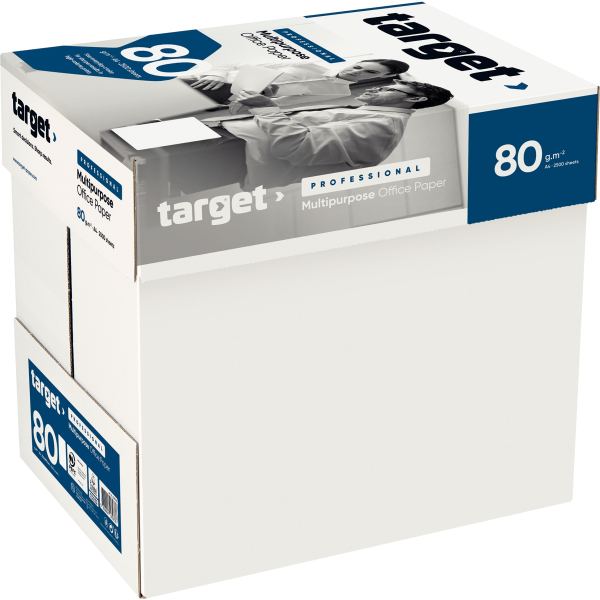Carton de 5 ramettes de 500 feuilles format A4 80g blanc TARGET — Non classé