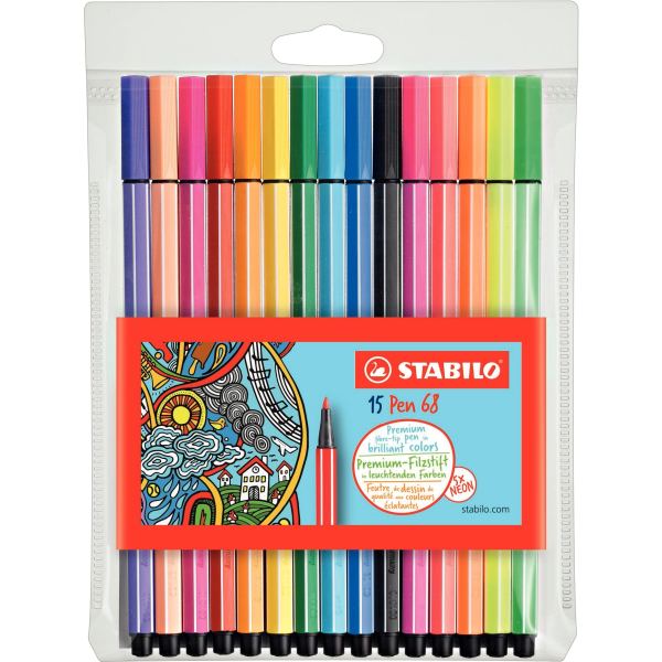 Blister de 15 feutres Pen 68 dont 5 fluos — Non classé