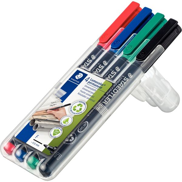 Pochette de 4 feutres Lumocolor permanent 0,6mm assortis — Non classé