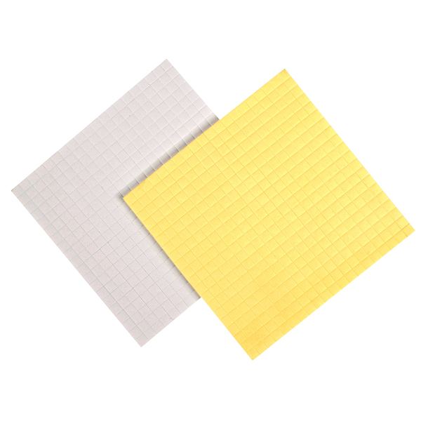 folia Carrés adhésifs 3D, 5 x 5 mm, blanc, assorti — Pastilles adhésives