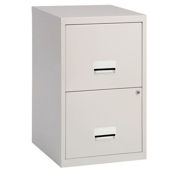 Classeur 2 tiroirs pour dossiers suspendus Eco gris clair, N.C — MOBILIER