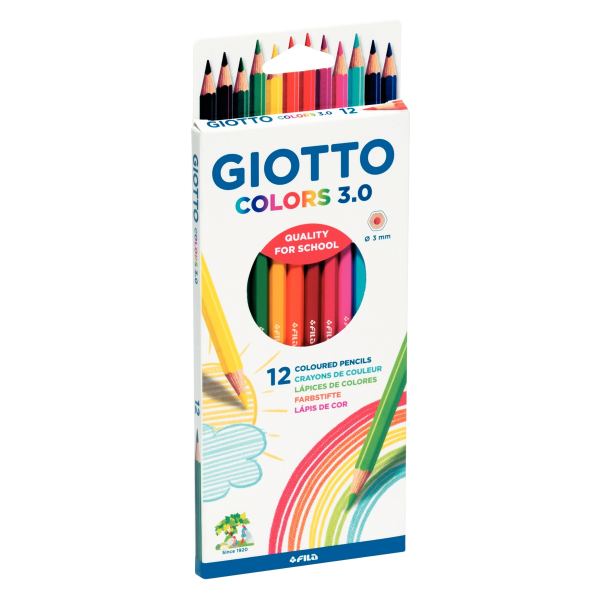 GIOTTO Crayon de couleur COLOR 3.0, étui carton de 12 — Crayons de couleur