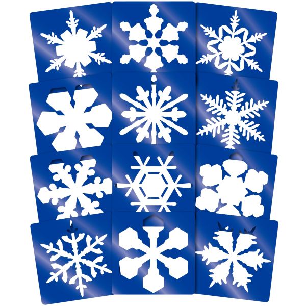 Lot de 12 pochoirs flocons de neige — Non classé