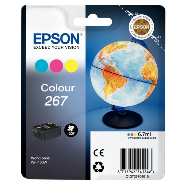 EPSON 2LB 267 ink cartridge cyan magenta and yellow standard capacity 200 pages 1-pack RF-AM blister — Consommables…