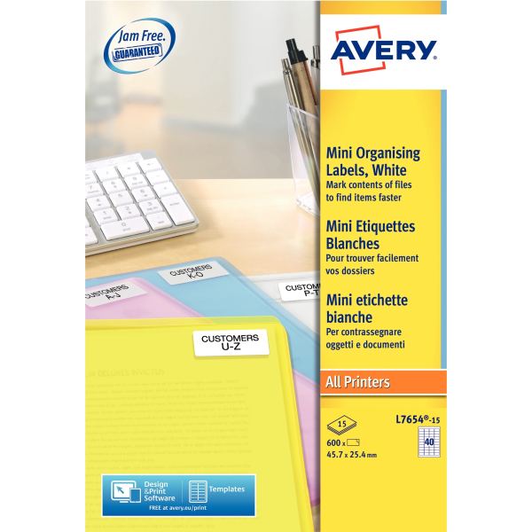 Paquet de 600 étiquettes mini blanc 45,7x25,4mm, N.C — COURRIER ET EXPEDITION