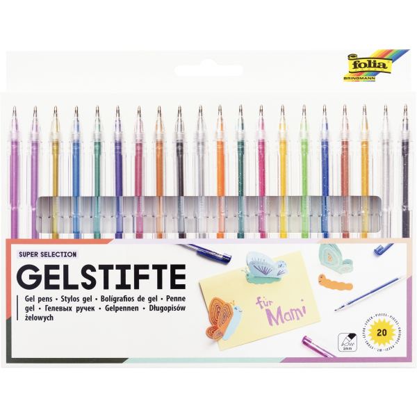 folia Stylo gel SUPER SELECTION, étui de 20 — Stylos bille & roller encre gel