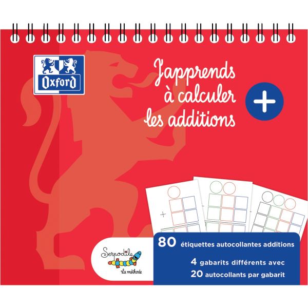 Bloc de gabarits d'additions, 80 étiquettes, Oxford — CAHIERS ET DERIVES DE PAPIER