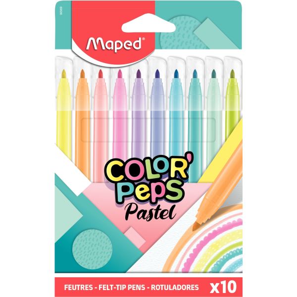 Maped Feutre COLOR'PEPS Pastel, étui carton de 10 — Feutres